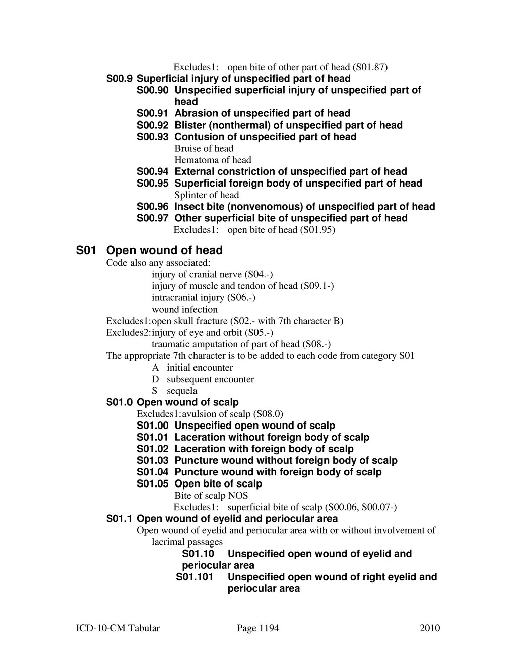 facial abrasion icd 10