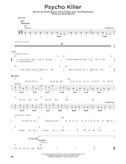 psycho killer bass tab