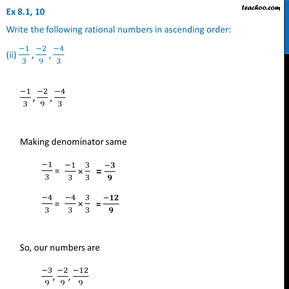 write rational numbers