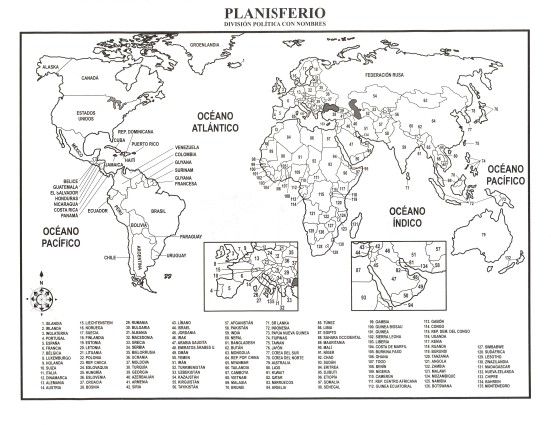 planisferio con división política con nombres pdf