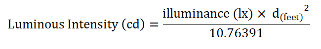 lux to candela conversion