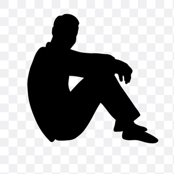 man sitting silhouette