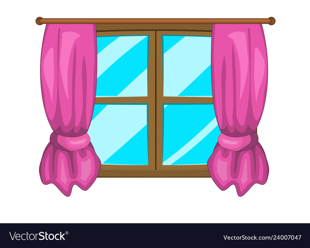 cartoon window curtains