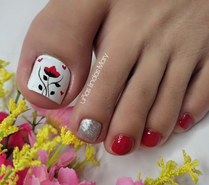 uñas decoradas pies elegantes