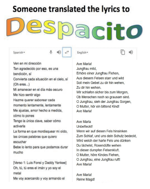 song lyrics in english for despacito