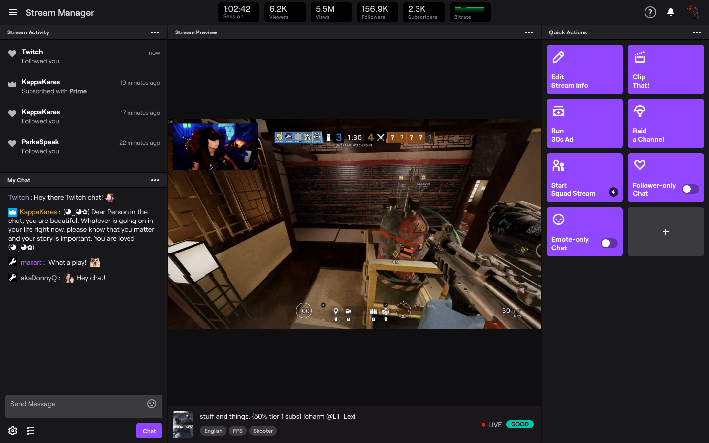 dashboard twitch