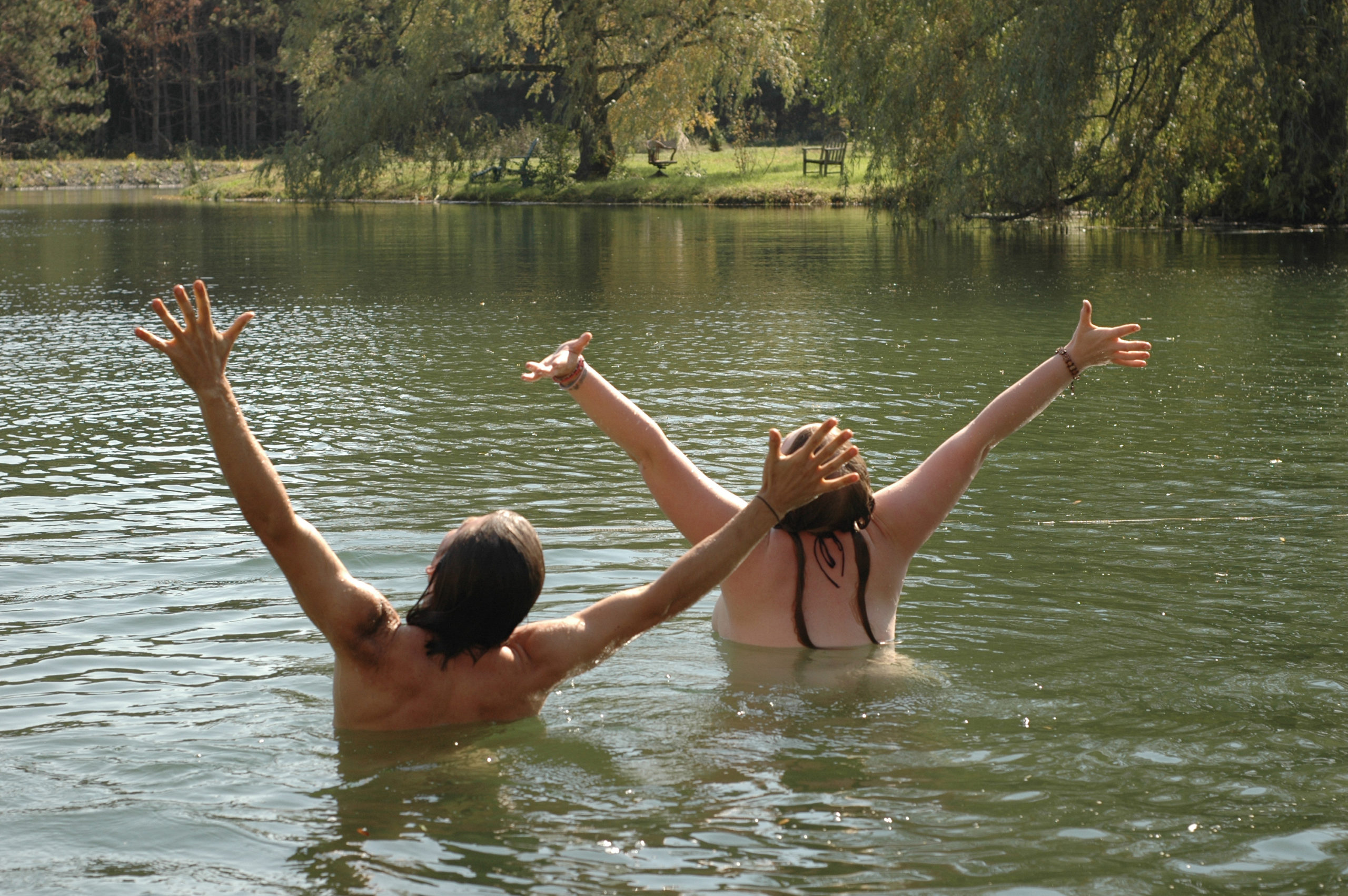 chicks skinny dipping