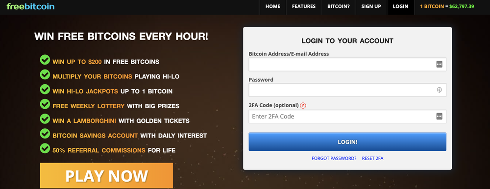 freebitcoin login