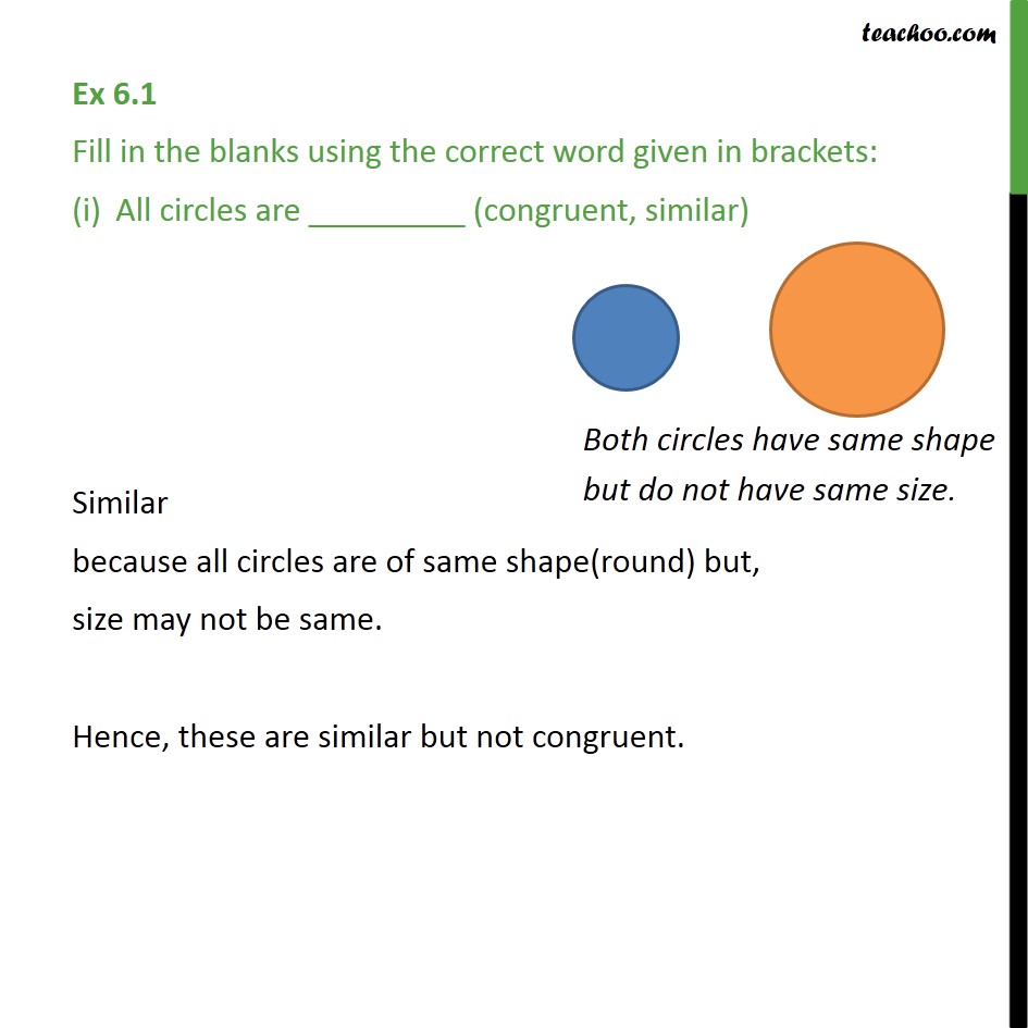 all circles are congruent or similar