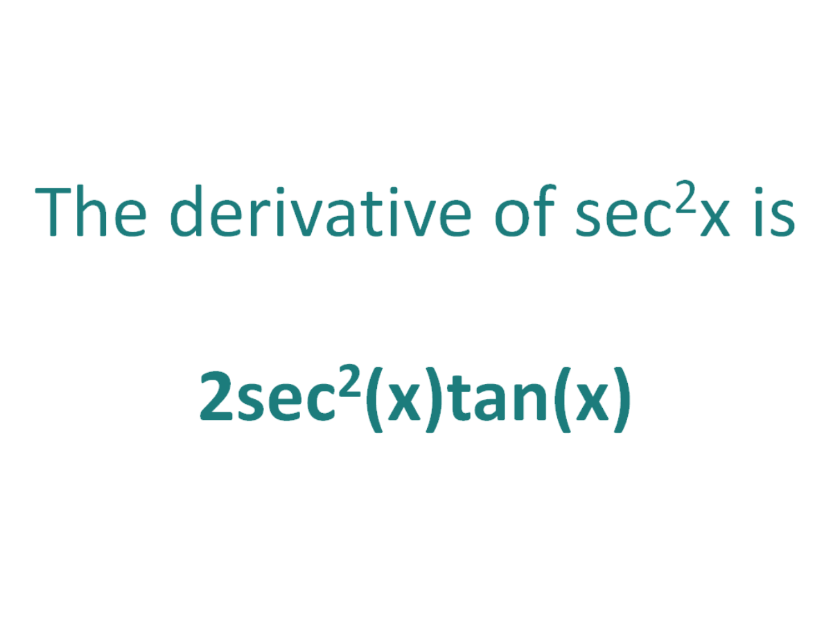 derive sec 2x