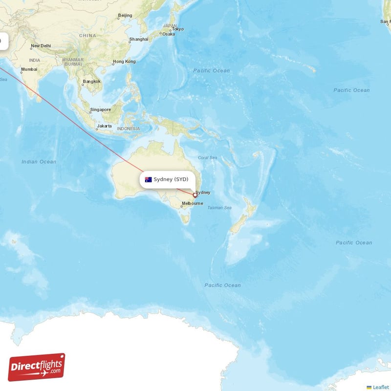 sydney to dubai flight distance