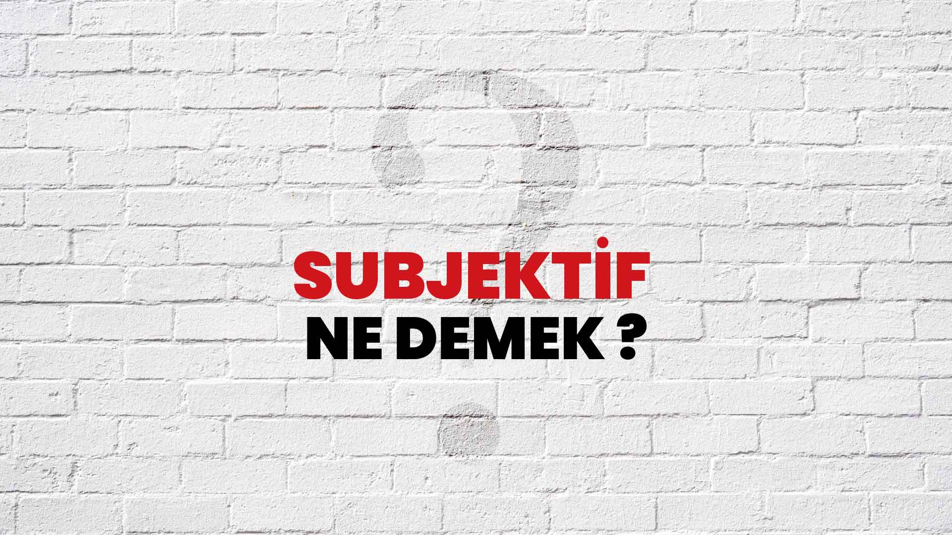 sübjektif ne demek