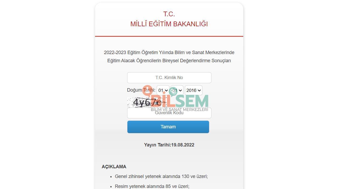 bilsem sonuçları 2022