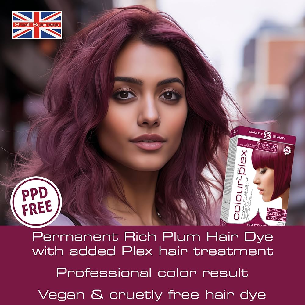 plum dyed hair