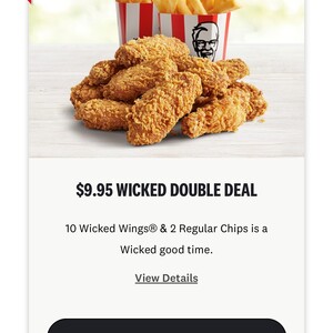 kfc 10 wicked wings price