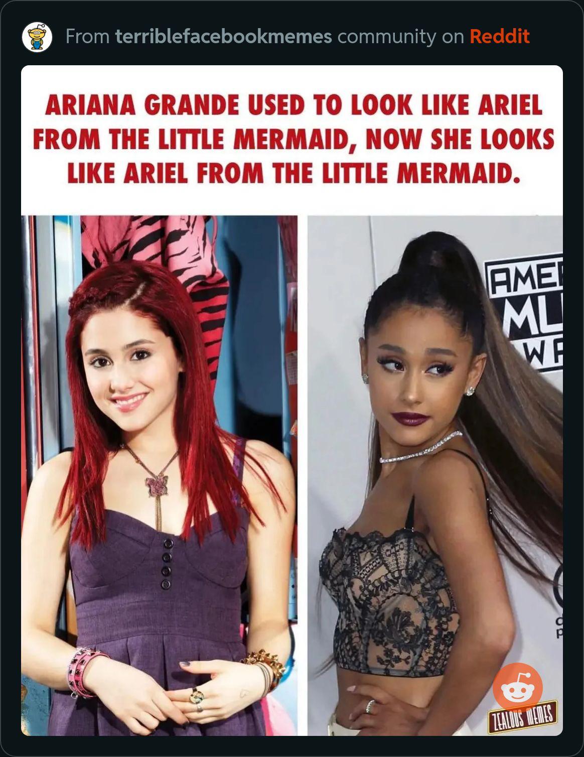 ariana grande little mermaid meme