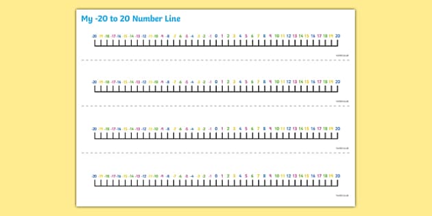 negative number line to 20