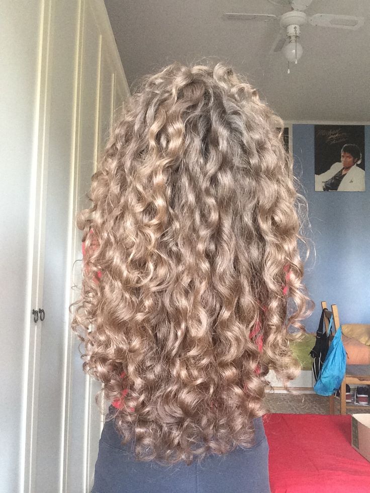 long blonde hair curly