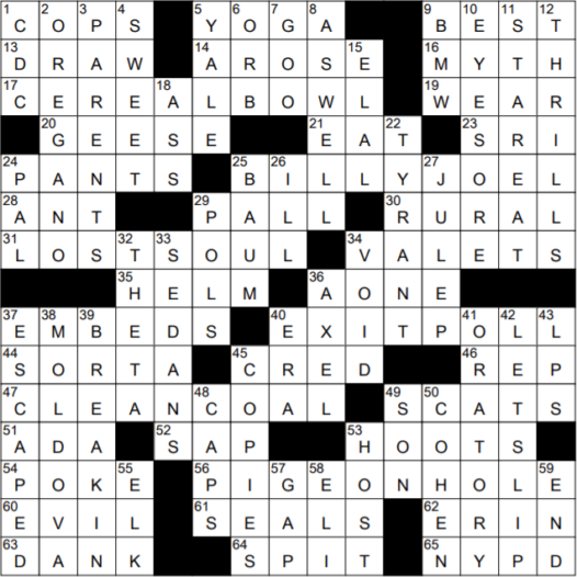 unprincipled crossword puzzle clue