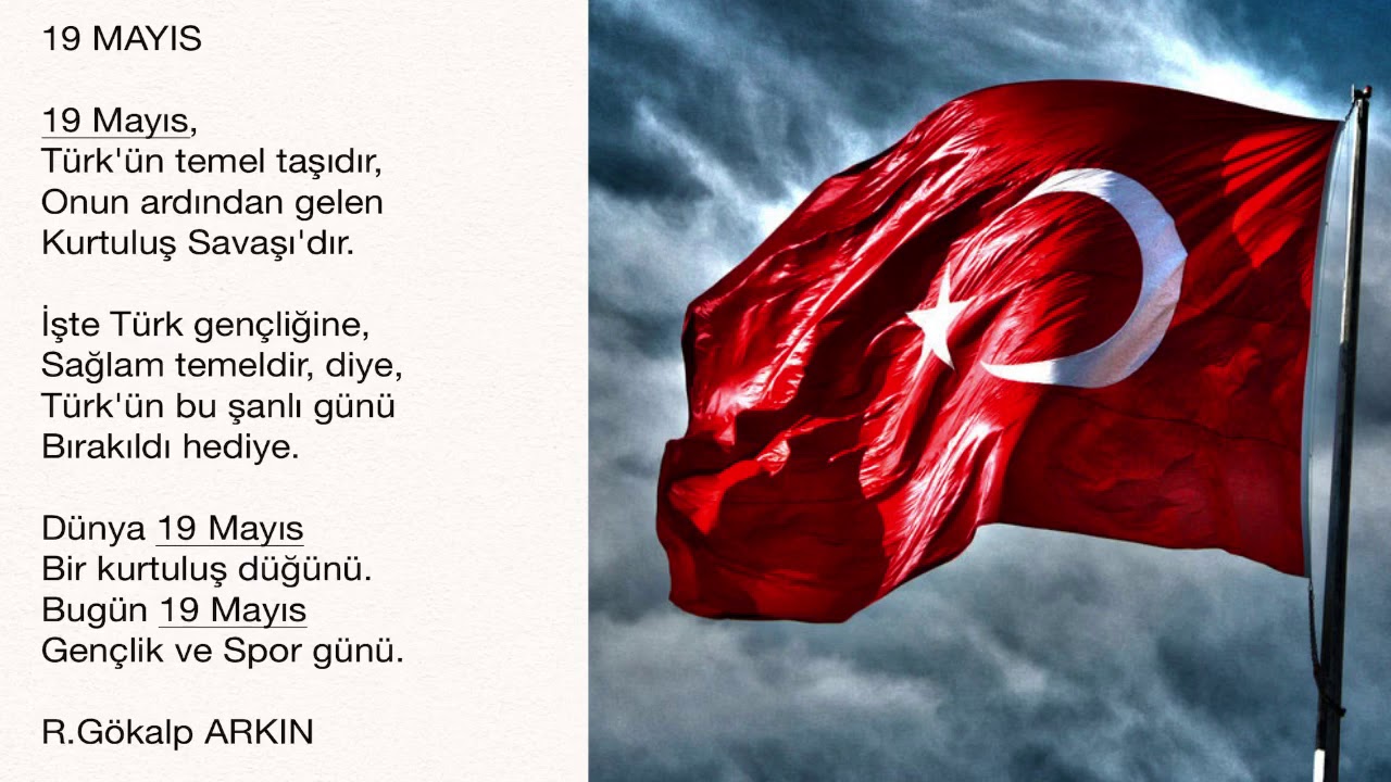 19 mayıs şiirleri ilkokul 2 kıtalık