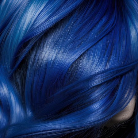 cabello azul rey