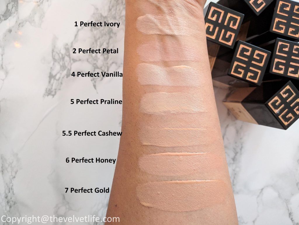 givenchy photo perfexion foundation swatches