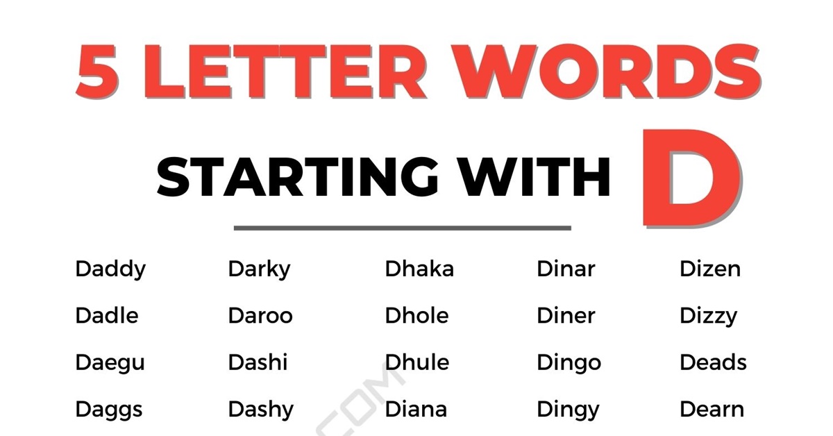 5 letter word starting with d a