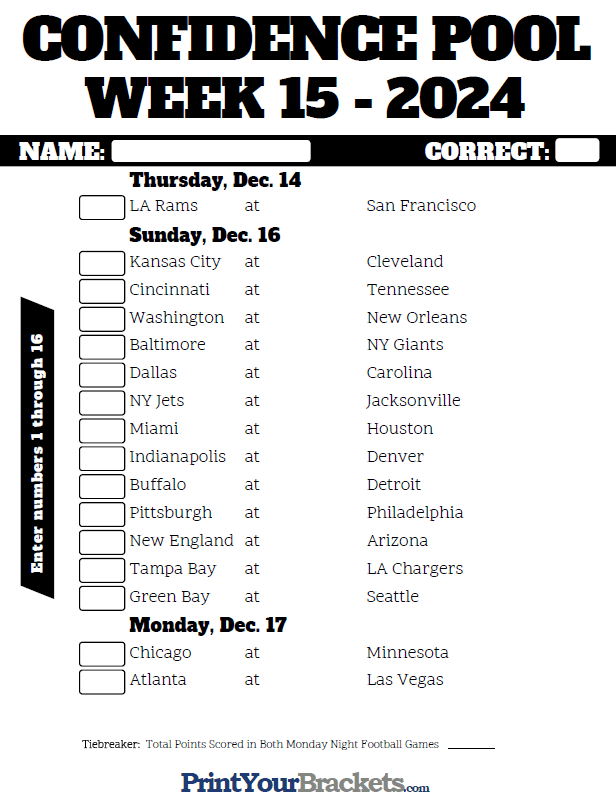 nfl week 15 printable schedule