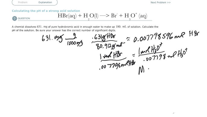 in she the ph of the acid solution should be