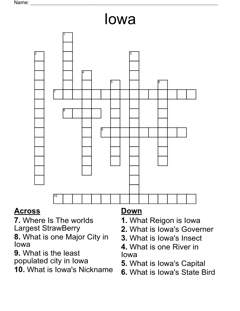 moines iowa crossword