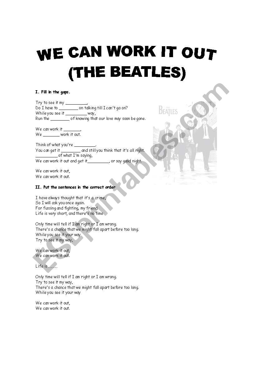 we can work it out song lyrics