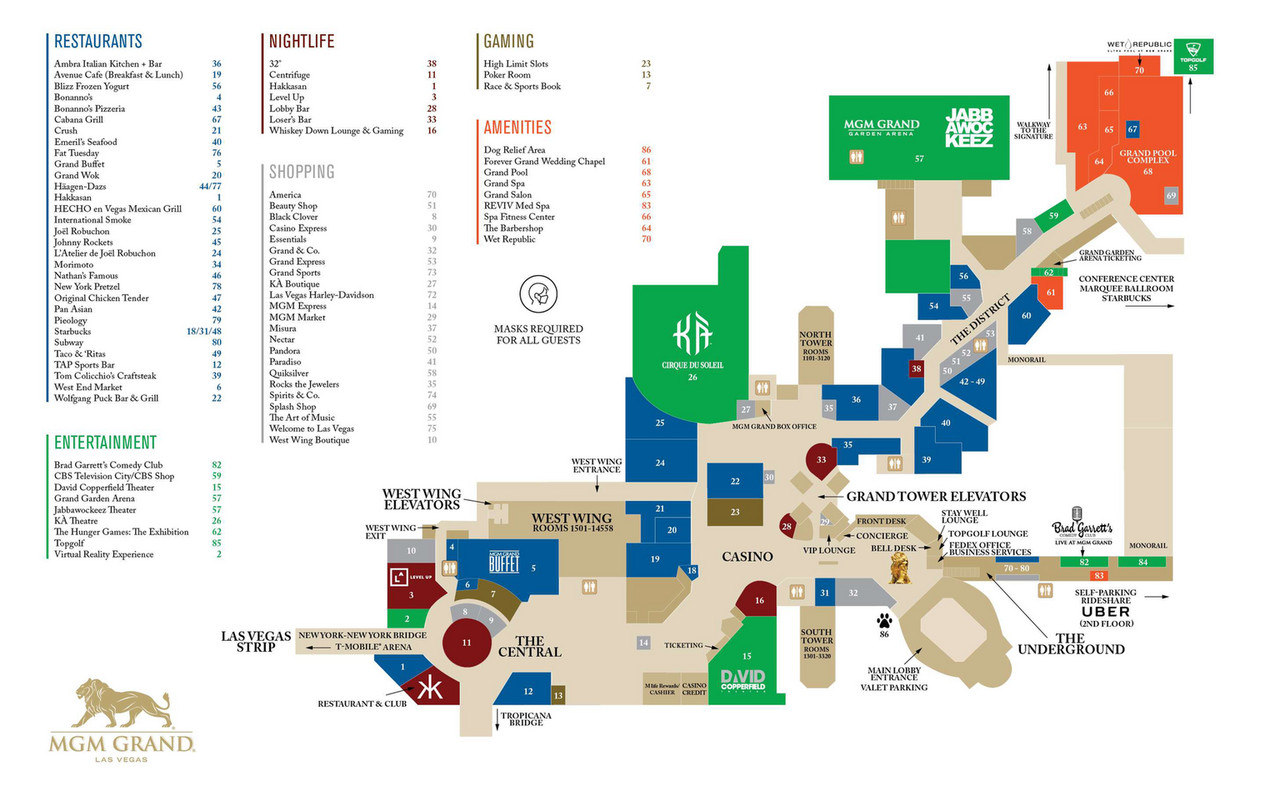 map of mgm grand hotel las vegas