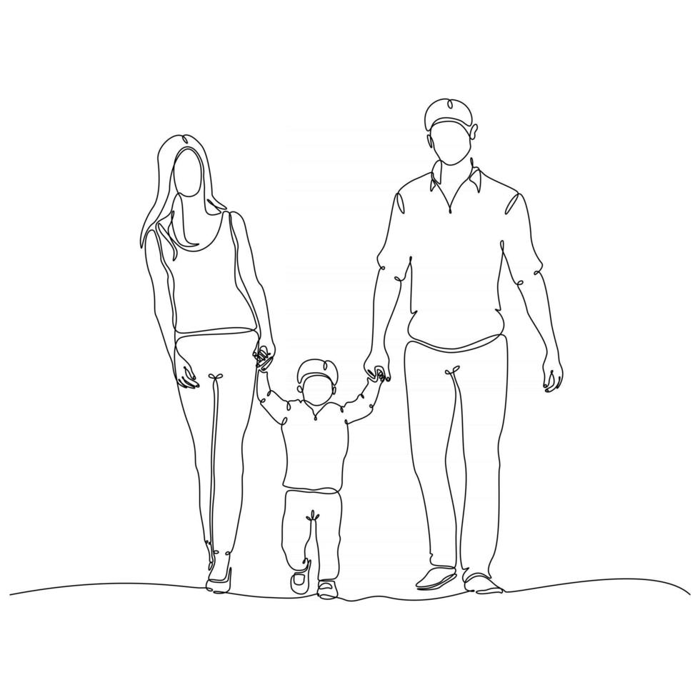 drawing of happy family