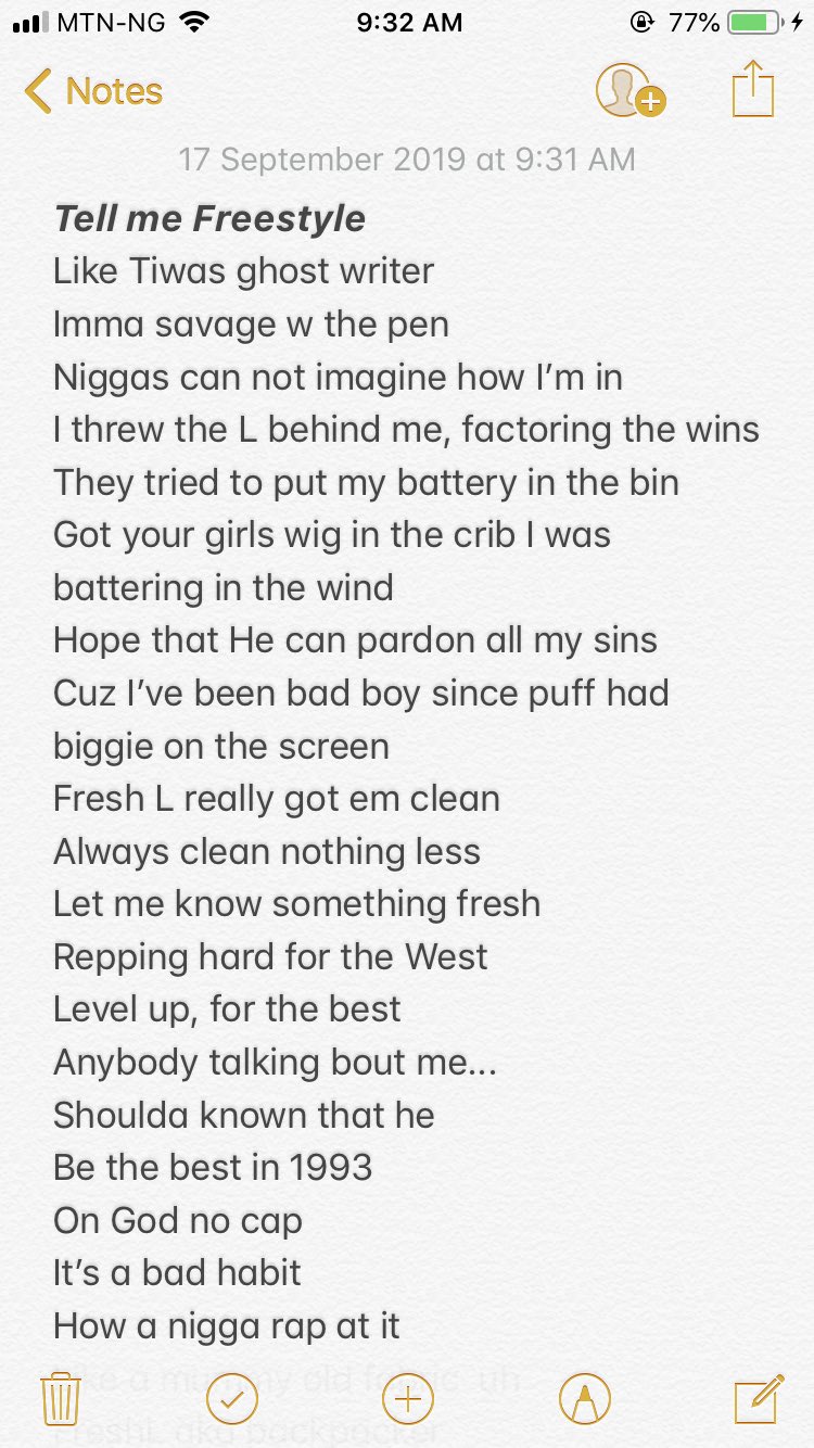 freestyle lyrics