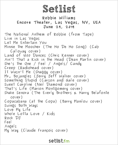 robbie williams setlist