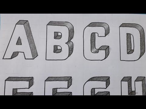 how to draw letter a in 3d