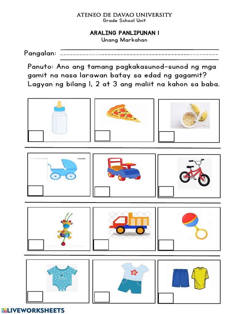 1st araling panlipunan grade 1 worksheets