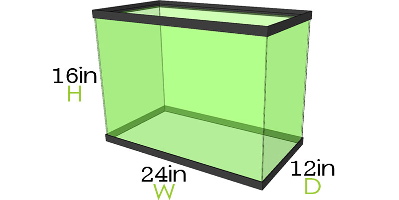 20 gallon tall aquarium dimensions