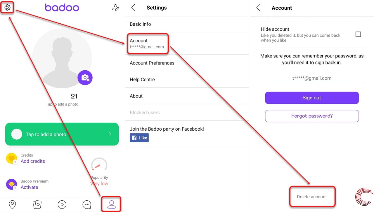 how to cancel badoo account