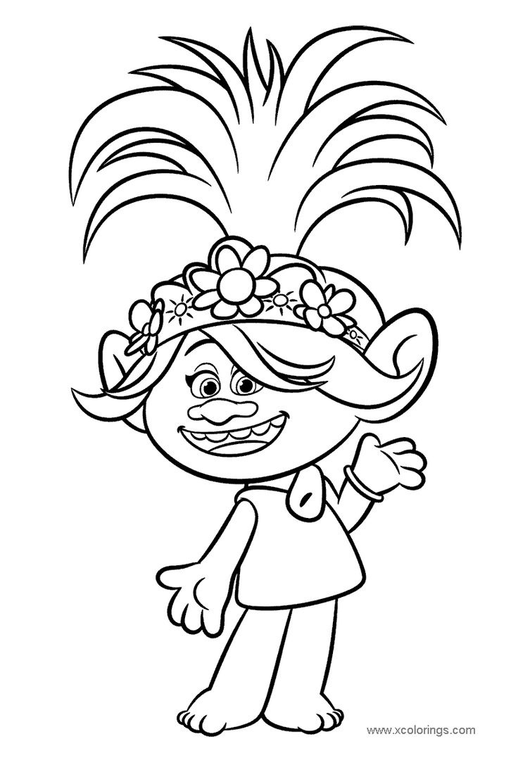 trolls coloring pages poppy