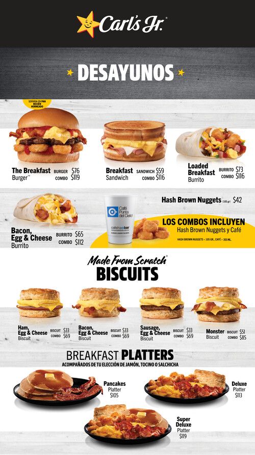 carls jr menu