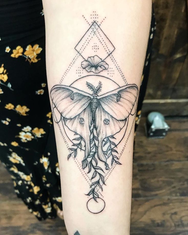 luna moth tattoo