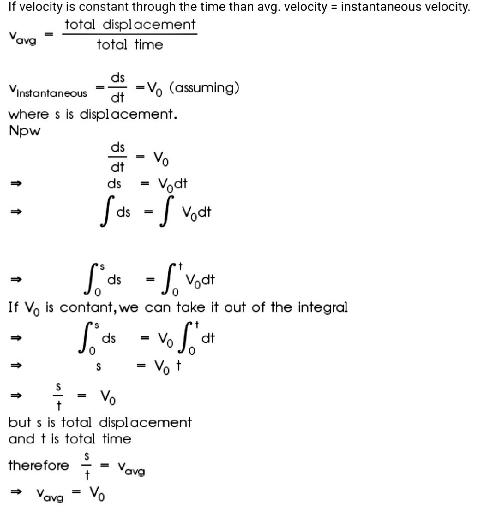 velocity is equal to