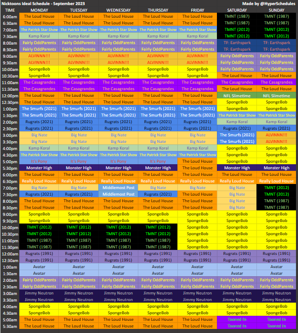 nicktoons schedule