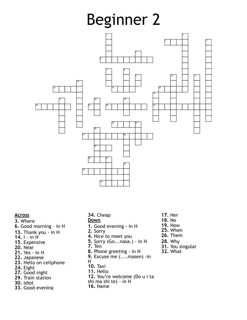 beginners crossword clue 8 letters