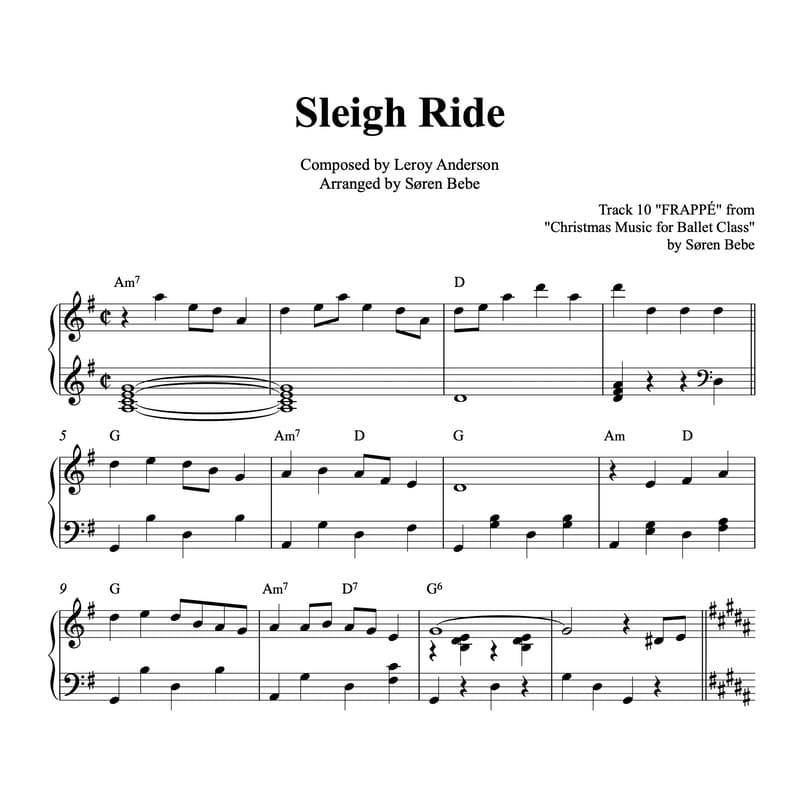 sleigh ride sheet music piano free