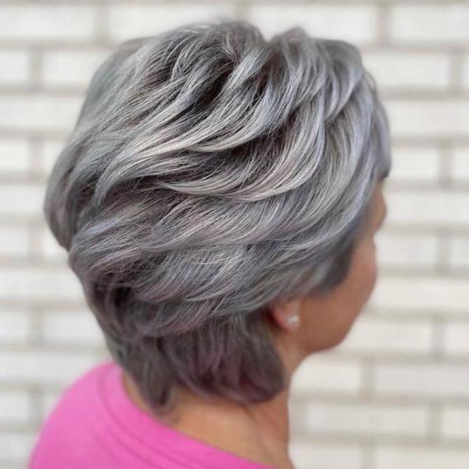 grey hair styles short