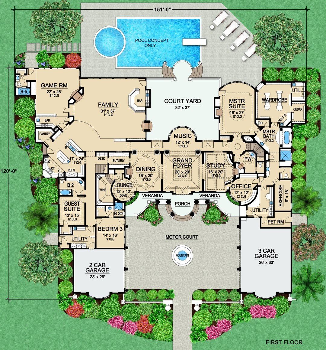 floor plans mansion