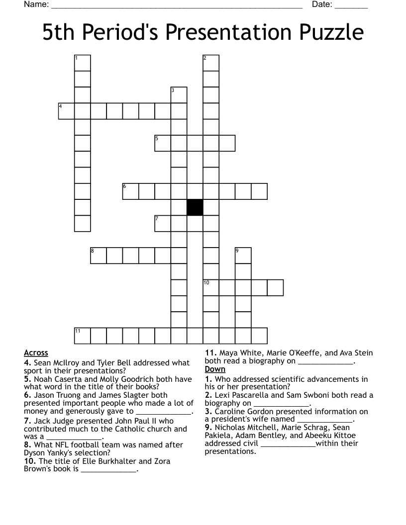 presented crossword