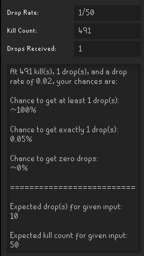 dry calc osrs